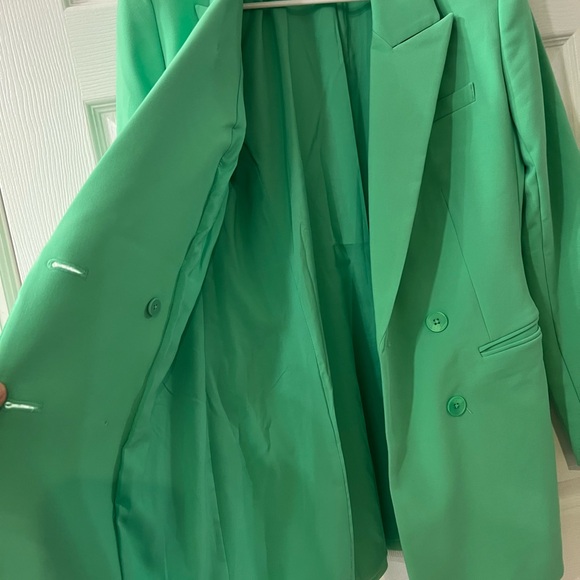 Express Double Breasted Green Hourglass Blazer size 10 - Picture 4 of 7
